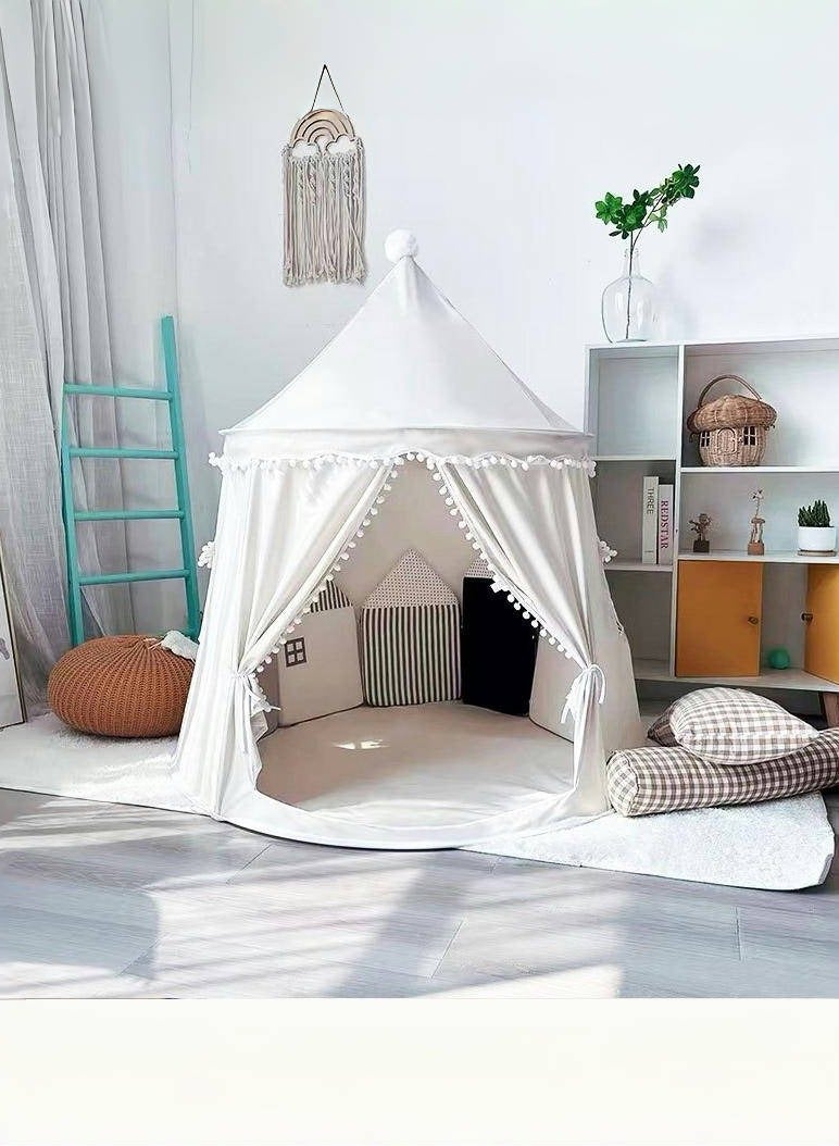 I LOVE KIDS Kids Cotton Play Tent,Castle Playhouse Big Size Foldable(White)  - Image 2
