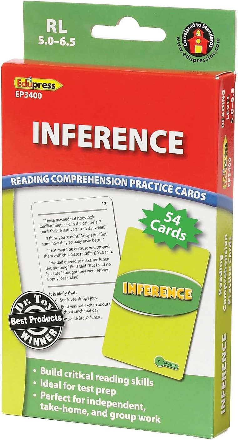 Edupress Inference Reading Comprehension Practice Cards - Green Level (EP63400) - Image 1