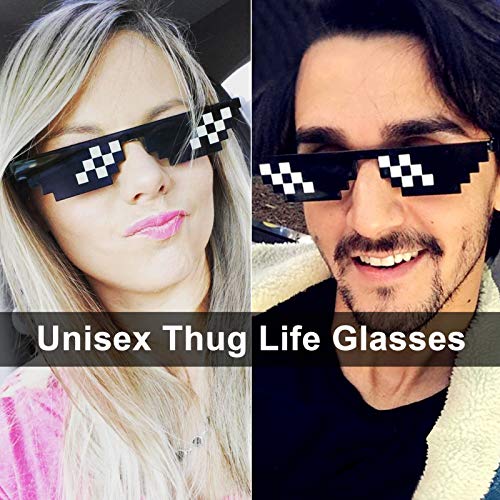 SUNOVELTIES 10 Pack Thug Life Party Sunglasses 8 Bit Pixelated Tiny Mosaic Gamer MLG Photo Props Glasses for Adults - Image 5