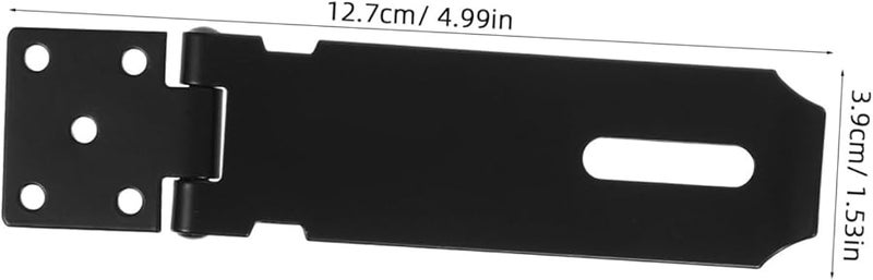 Heavy Duty Black Door Latch Padlock Hasp Security Lock For Gates Cabinets Storage - Image 3