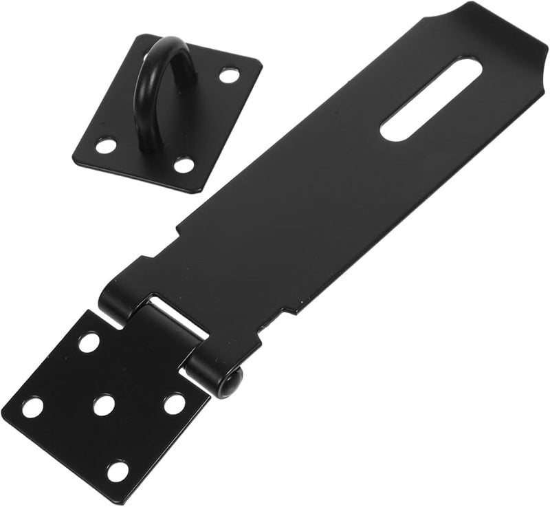 Heavy Duty Black Door Latch Padlock Hasp Security Lock For Gates Cabinets Storage - Image 2