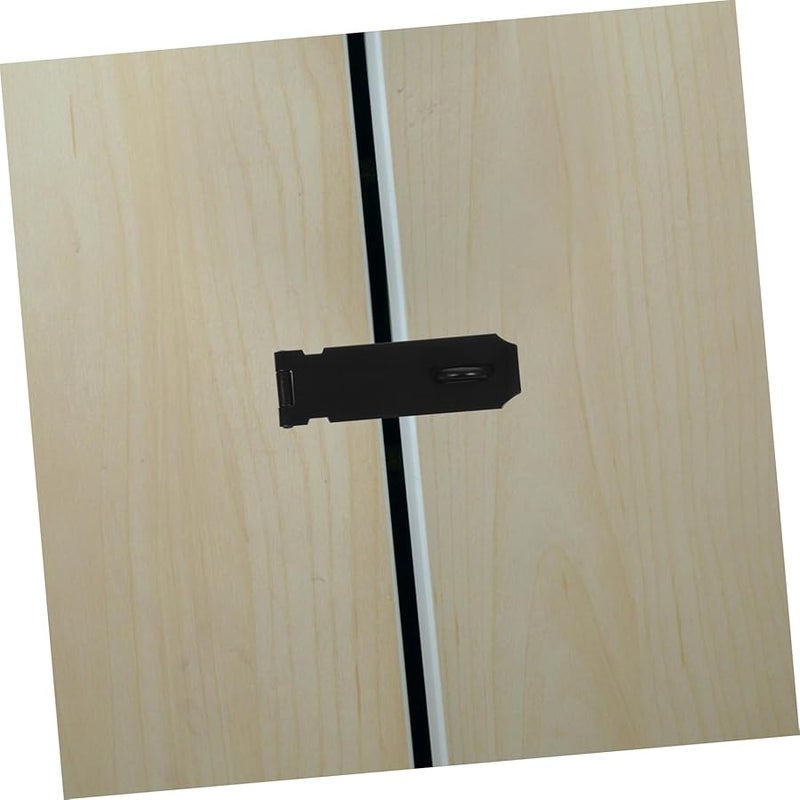 Heavy Duty Black Door Latch Padlock Hasp Security Lock For Gates Cabinets Storage - Image 4