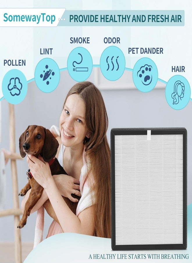 SOMEWAYTOP [1 PACK] XJ-3800 Filter Set Compatible with Surround Air Intelli-Pro XJ-3800 Air Purifer Filter Replacement Air Clenaer for Home, 2 Stages to Remove Odor, 2X H13 HEPA and 2X Activated Carbon Filters - Image 2