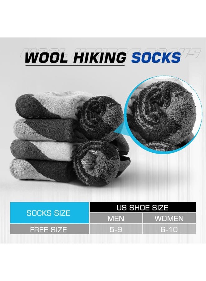 Nimalpal Wool Socks Men Women, Thermal Warm Cushioned Wool Hiking Socks, Moisture Wicking Winter Thermal socks 5 Pairs, Multicolor-wool, S - Image 4