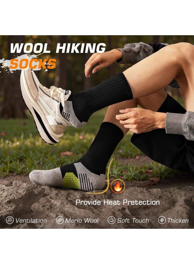 Nimalpal Wool Socks Men Women, Thermal Warm Cushioned Wool Hiking Socks, Moisture Wicking Winter Thermal socks 5 Pairs, Multicolor-wool, S - Image 2