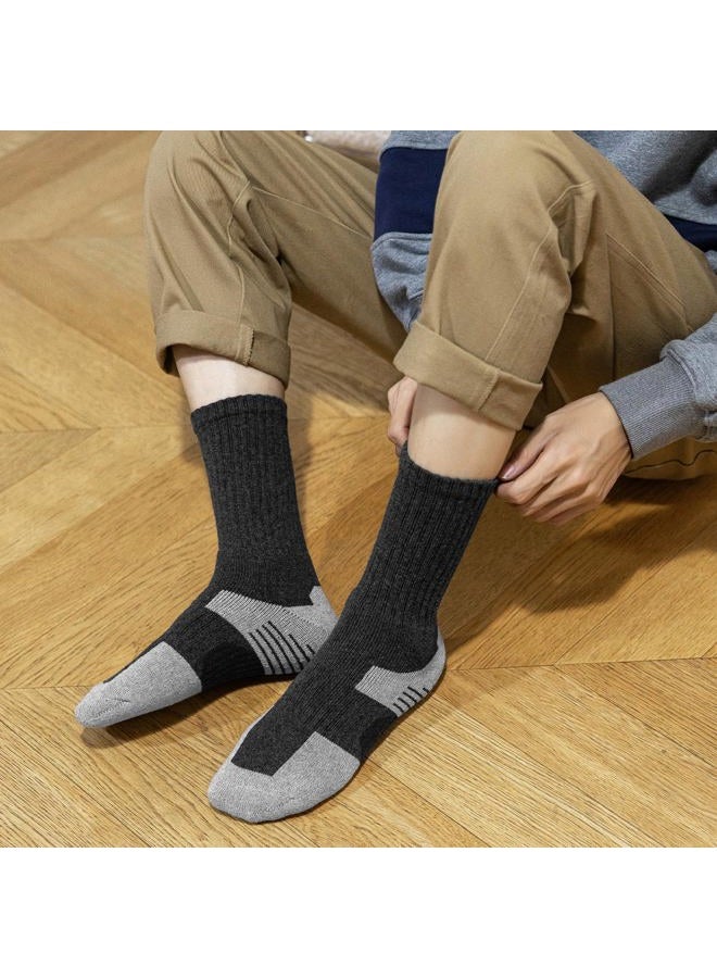 Nimalpal Wool Socks Men Women, Thermal Warm Cushioned Wool Hiking Socks, Moisture Wicking Winter Thermal socks 5 Pairs, Multicolor-wool, S - Image 5