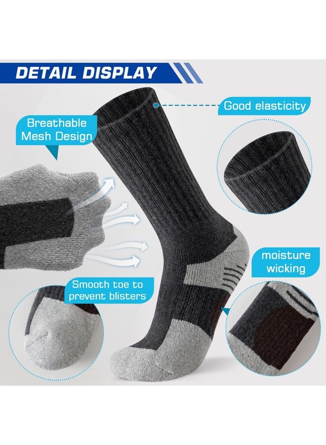 Nimalpal Wool Socks Men Women, Thermal Warm Cushioned Wool Hiking Socks, Moisture Wicking Winter Thermal socks 5 Pairs, Multicolor-wool, S - Image 3