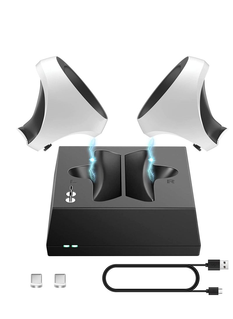 Captaintech VR Charging Stand Compatible with PS VR2 Controller Accessories Fast Type-C Magnetic Wireless Charging Station 2 Charge Heads with LED Indicator - Image 1