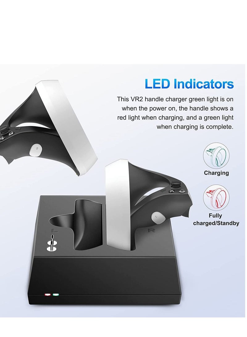 Captaintech VR Charging Stand Compatible with PS VR2 Controller Accessories Fast Type-C Magnetic Wireless Charging Station 2 Charge Heads with LED Indicator - Image 2