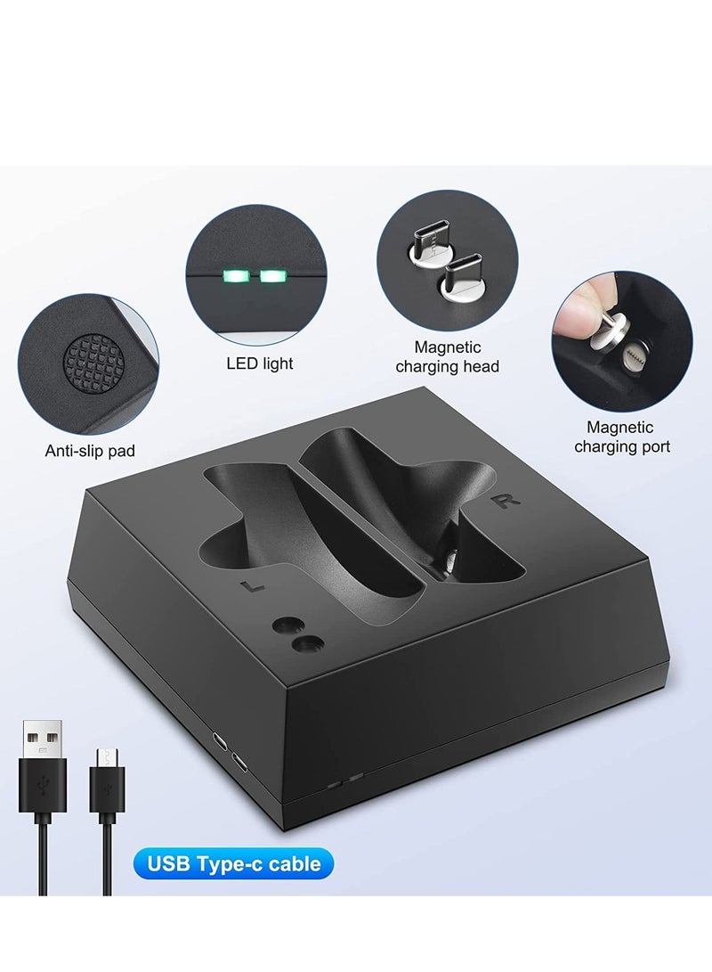Captaintech VR Charging Stand Compatible with PS VR2 Controller Accessories Fast Type-C Magnetic Wireless Charging Station 2 Charge Heads with LED Indicator - Image 5