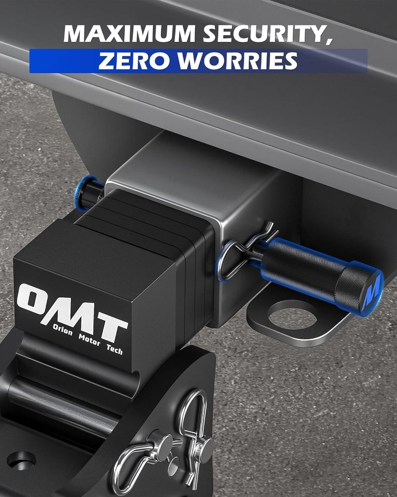 Orion Motor Tech دبوس قفل وصلة الجر من ، يناسب مستقبل 2 بوصة مع قفل دبوس وصلة بقطر 5/8 بوصة، قفل دبوس وصلة فولاذي مضاد للسرقة مع مفتاح لوصلات الفئة الثالثة والرابعة، دبوس وصلة مقطورة مضاد للاهتزاز مع حلقات O - Image 2