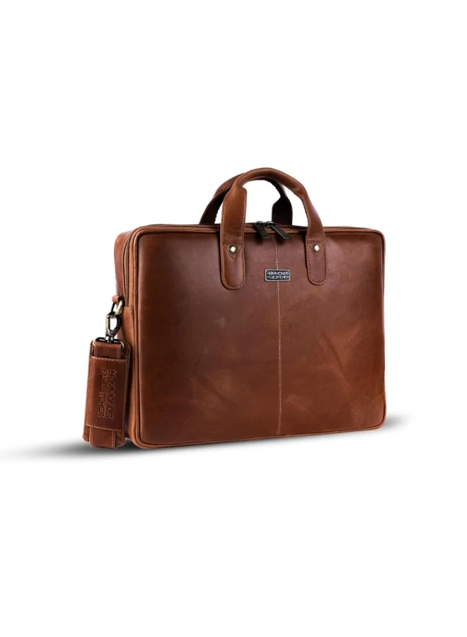 HAMMONDS FLYCATCHER Leather Office Bag for Men - 15.6 Inch Laptop Bag for Men for Professionals, Business Travelers - Adjustable Straps & Multiple Compartments