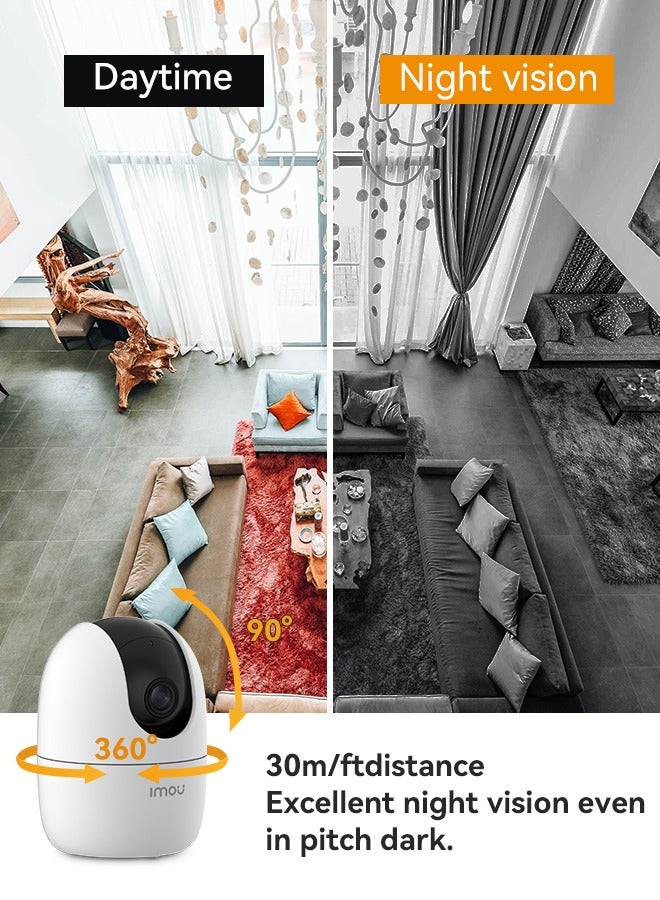 IMOU Ranger 2 3MP 2K Smart Indoor Security Camera, 360° Pan & Tilt Coverage, AI Human Detection, Auto Tracking, Infrared Night Vision, Two-Way Talk, Built-in Siren, Privacy Mode & MicroSD SlotIPC-K2EP-3H1W - Image 4