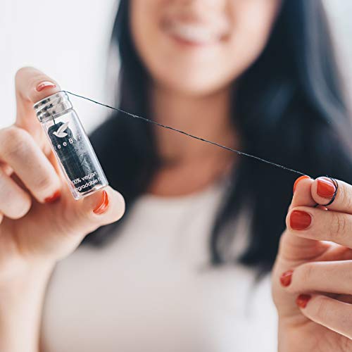 TreeBird Organic Biodegradable Bamboo Charcoal Dental Floss & Refillable Glass Holder | Vegan | Naturally Waxed with Candelilla Wax | 33yd Thread Spool | Eco-Friendly Zero Waste Oral Care | Mint Flavored - Image 4