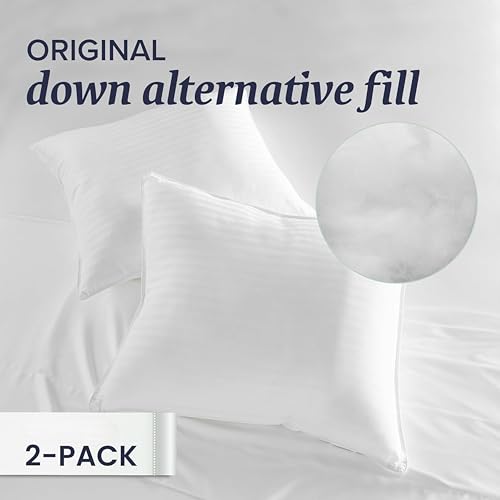9villa Durable Microfiber Cushion in Satin Stripe Fabric with Stomach, Cushions for Sofa,Bed,and Chair Cushion Set of 2 (White, 16 x 16 x 2) - Image 3