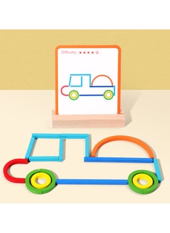 بيوينتي ألعاب أطفال لبناء موارد تعليمية إبداعية، ألعاب للأولاد والبنات في مرحلة ما قبل المدرسة ورياض الأطفال، هدايا للأطفال، ألغاز العصي والحلقات الإبداعية، ألغاز أشكال خشبية مفتوحة النهاية، كتل أنماط خشبية  - Image 4