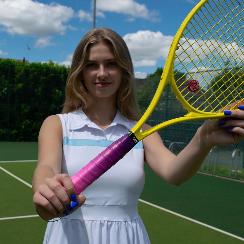 Get A Grip - Custom Tennis Racket Grip Tape - Anti-Slip/Quick-Drying Tennis Overgrips - Precut Badminton Racket Grip with Finishing Tape (Cascade, 1 Grip) - Image 5