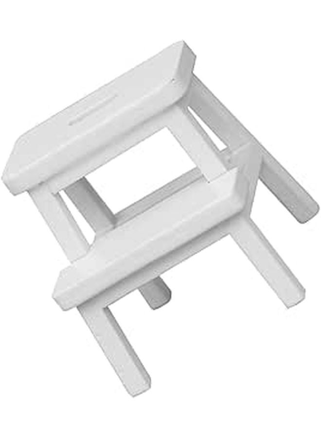 White Miniature Wooden Stool Model Dollhouse Furniture For Collectors - Image 1