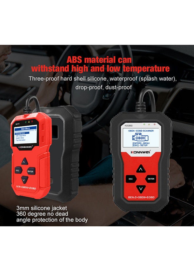 Konnwei - KONNWEI OBDII Scanner Code Reader Engine Fault Reader Tire Pressure Monitoring Car Diagnostic Scanner Tool Replacement for Mercedes All Seris - Image 1