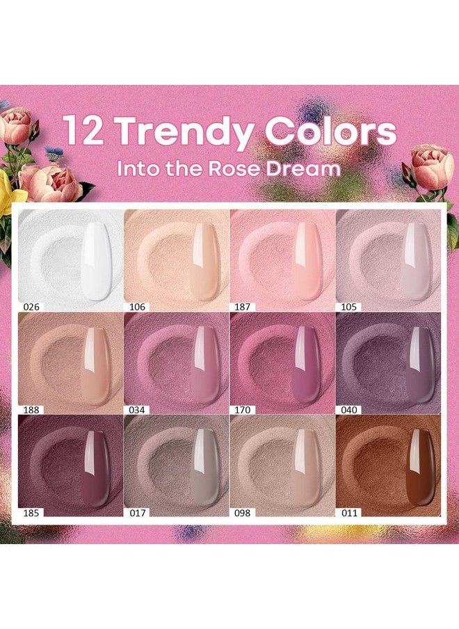 modelones - Acrylic Powder Set 12 Colors Acrylic Nail Powder Pink Nude Professional Polymer 3D Acrylic Nail Art Kit For French Nail Extension All Seasons Nail Carving No Nail Lamp Needed - Image 1