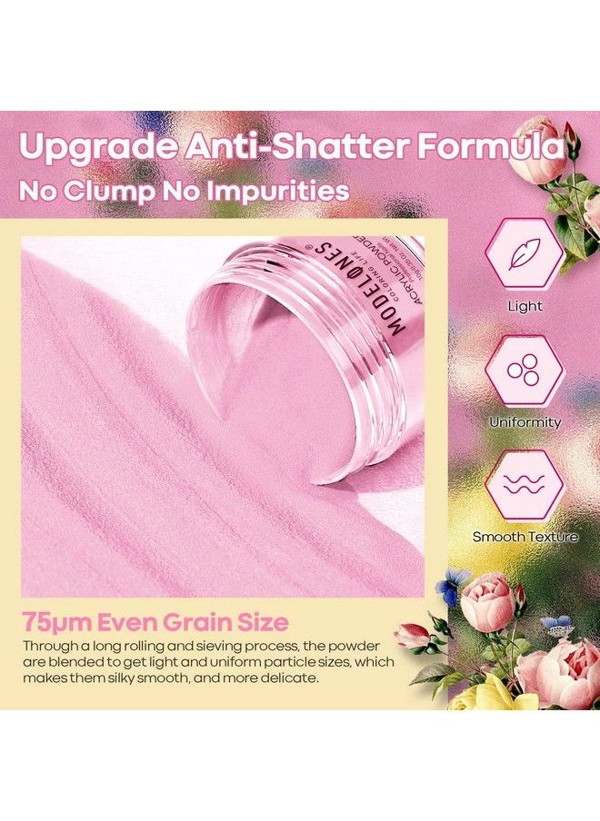 modelones - Acrylic Powder Set 12 Colors Acrylic Nail Powder Pink Nude Professional Polymer 3D Acrylic Nail Art Kit For French Nail Extension All Seasons Nail Carving No Nail Lamp Needed - Image 1