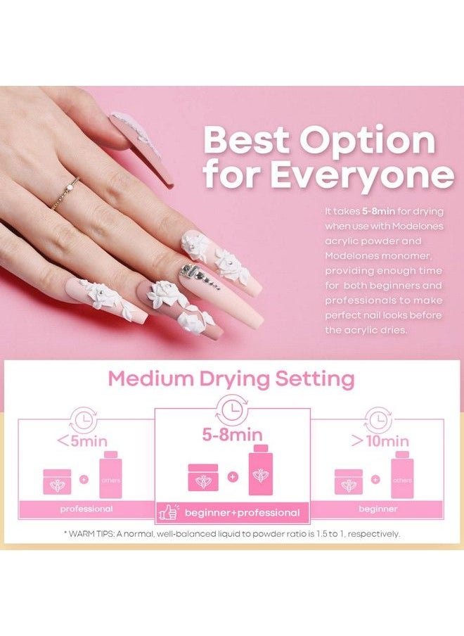 modelones - Acrylic Powder Set 12 Colors Acrylic Nail Powder Pink Nude Professional Polymer 3D Acrylic Nail Art Kit For French Nail Extension All Seasons Nail Carving No Nail Lamp Needed - Image 1