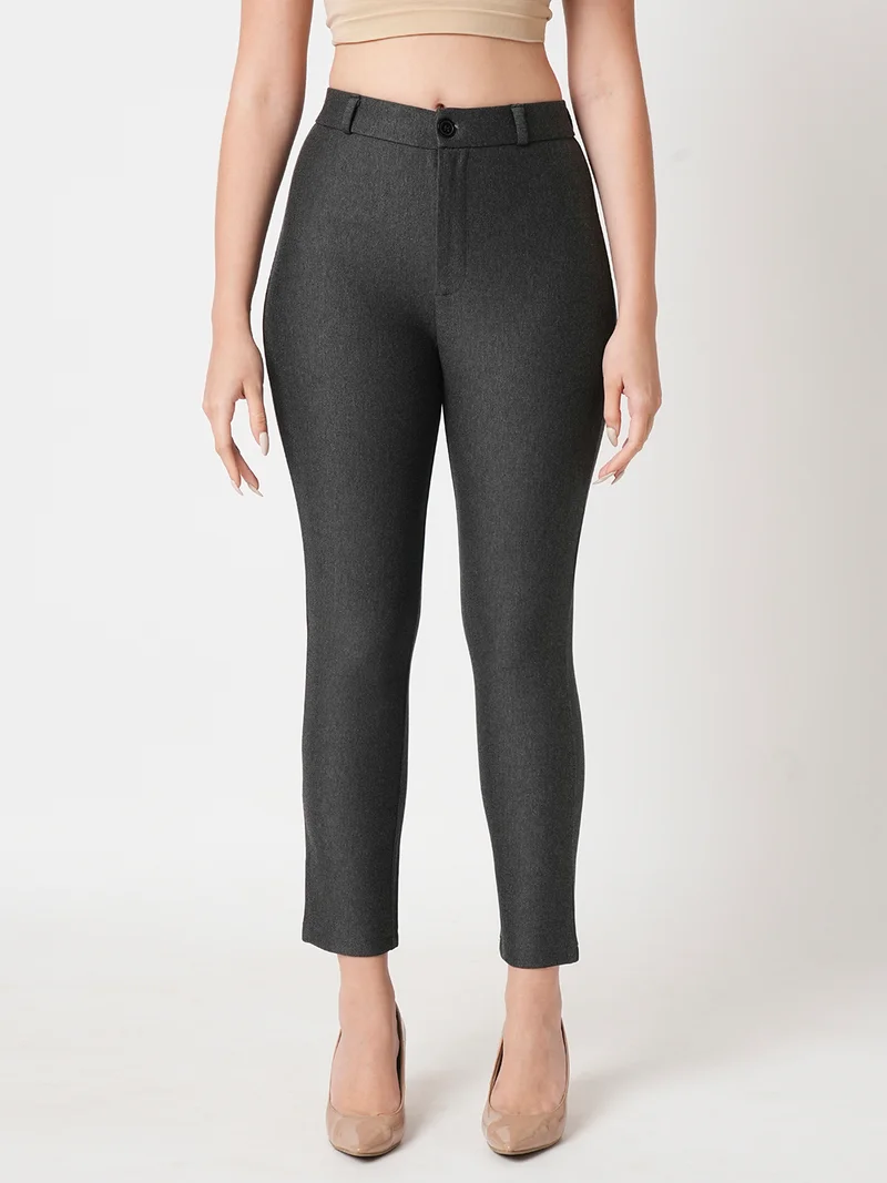 globus Women Skinny Fit High-Rise Stretchable Trousers