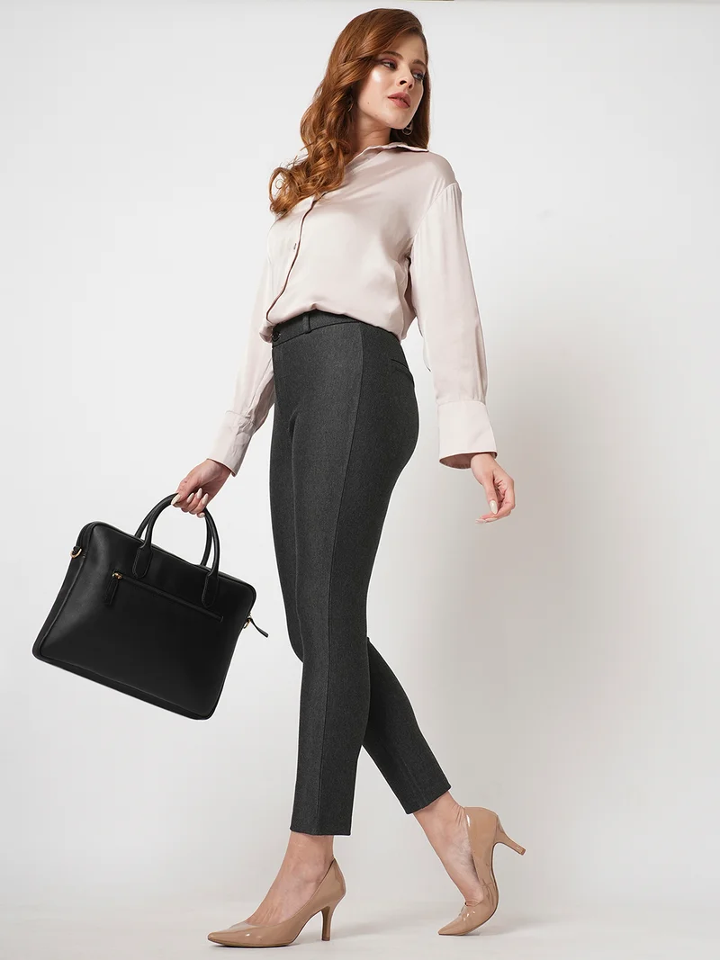 globus Women Skinny Fit High-Rise Stretchable Trousers