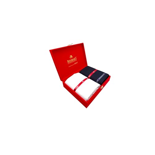JHABAK'S 100% Pure Cotton Premium Shirt and Trouser Fabric - 100% Pure Cotton Material - 1.60 Meter Shirt Cloth - 1.30 Meter Pant Piece (White) - Image 1