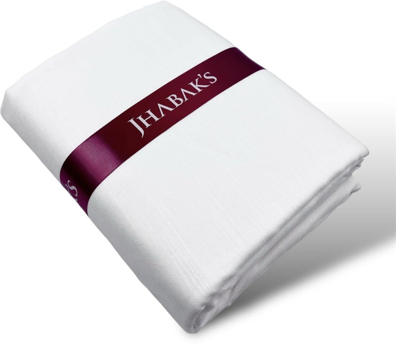 JHABAK'S 100% Pure Cotton Premium Shirt and Trouser Fabric - 100% Pure Cotton Material - 1.60 Meter Shirt Cloth - 1.30 Meter Pant Piece (White) - Image 5