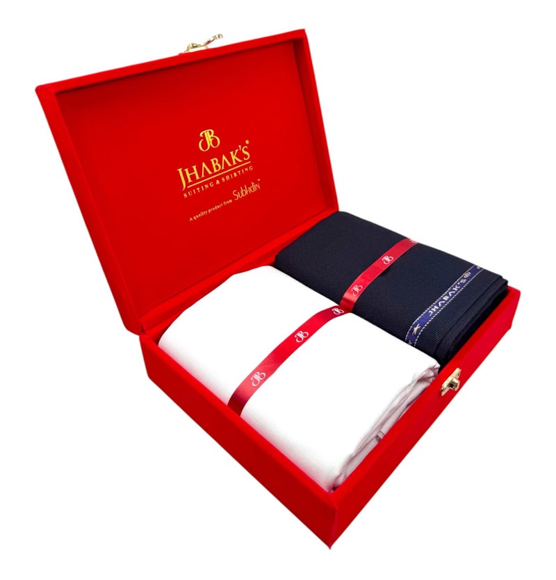 JHABAK'S 100% Pure Cotton Premium Shirt and Trouser Fabric - 100% Pure Cotton Material - 1.60 Meter Shirt Cloth - 1.30 Meter Pant Piece (White) - Image 2