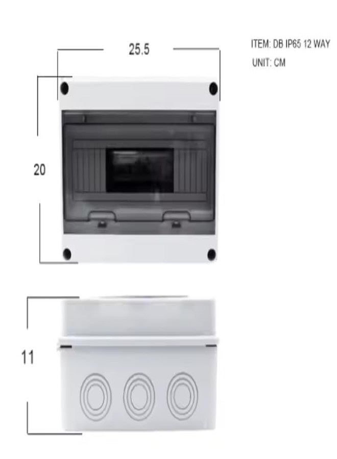 Litost® HT-12 Way IP65 Waterproof MCB Distribution Board with Cover Suitable for Outdoor Use Waterproof PVC Enclosure Against Water Splash Outdoor IP65 MCB Box - Image 5