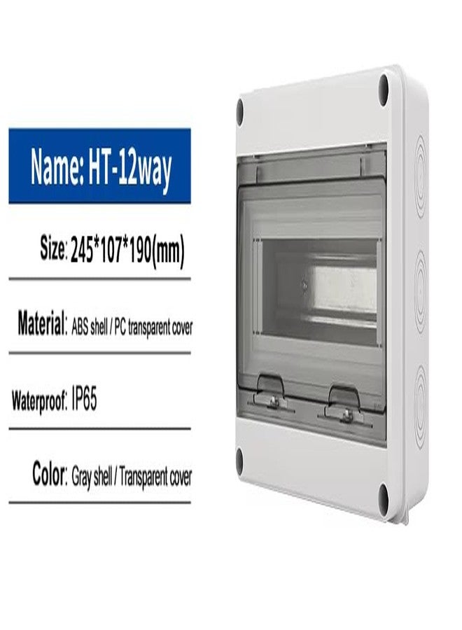 Litost® HT-12 Way IP65 Waterproof MCB Distribution Board with Cover Suitable for Outdoor Use Waterproof PVC Enclosure Against Water Splash Outdoor IP65 MCB Box - Image 2