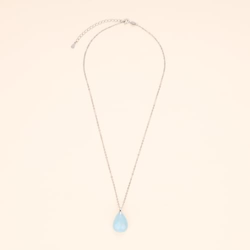 COAI 925 Sterling Silver Necklace for Women, Teardrop Pendant Aquamarine Birthstone Necklace for Women - Image 5
