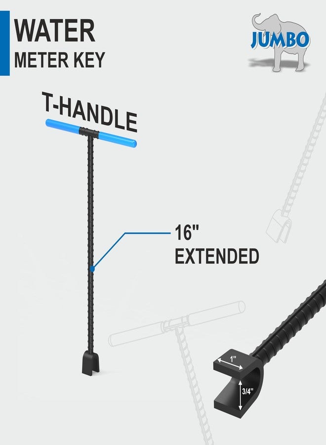 JUMBO 16" Water Meter Key with 4 Way Sillcock Key and 4 Way Multi Utility Key - Image 3