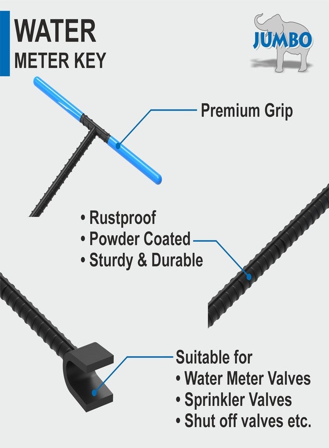JUMBO 16" Water Meter Key with 4 Way Sillcock Key and 4 Way Multi Utility Key - Image 4