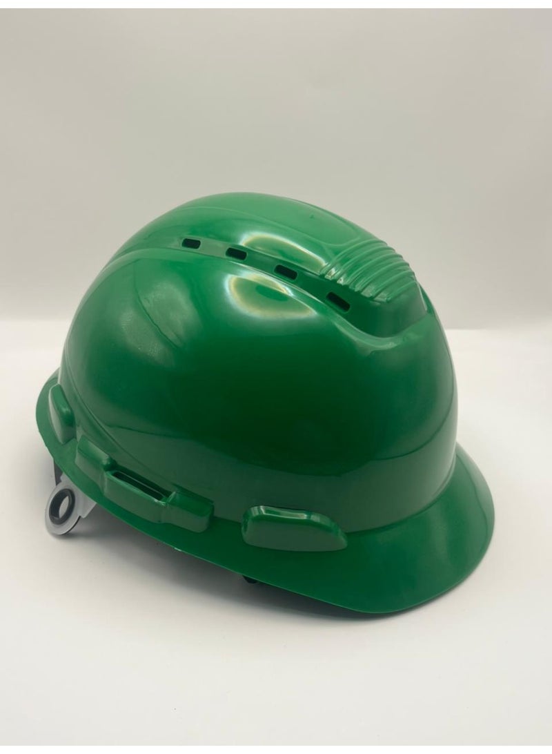 TEAKWOOD Ratchet Safety Helmet, Green - Image 1