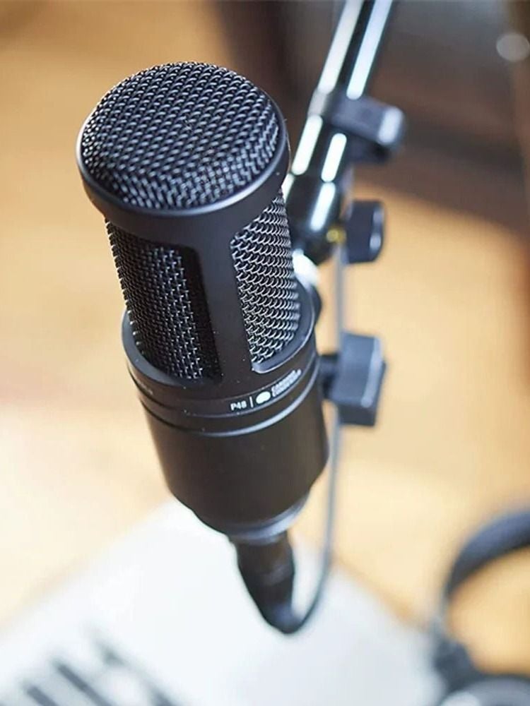 Audio-Technica At2020 Professional Studio Condenser Microphone for Live Streaming, Karaoke, Recording, Dubbing, Black - Image 3