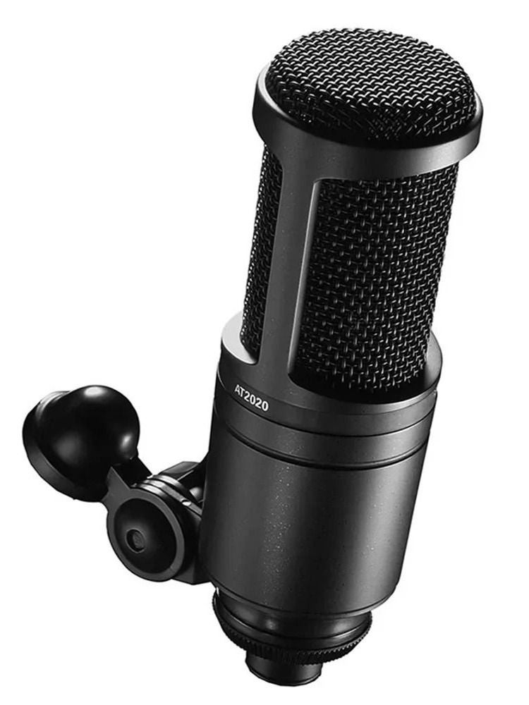 Audio-Technica At2020 Professional Studio Condenser Microphone for Live Streaming, Karaoke, Recording, Dubbing, Black - Image 1