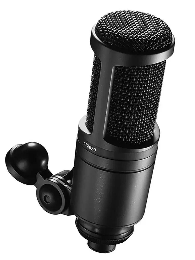 Audio-Technica At2020 Professional Studio Condenser Microphone for Live Streaming, Karaoke, Recording, Dubbing, Black - Image 2