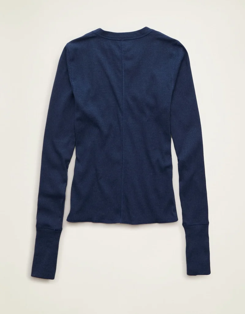 American Eagle  AE Long Sleeve Henley T-Shirt  | Best Price UAE