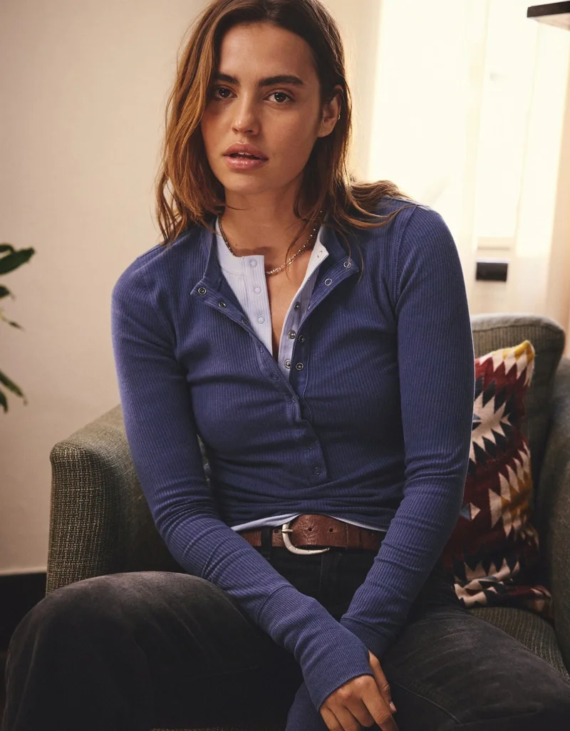 AE Long Sleeve Henley T-Shirt