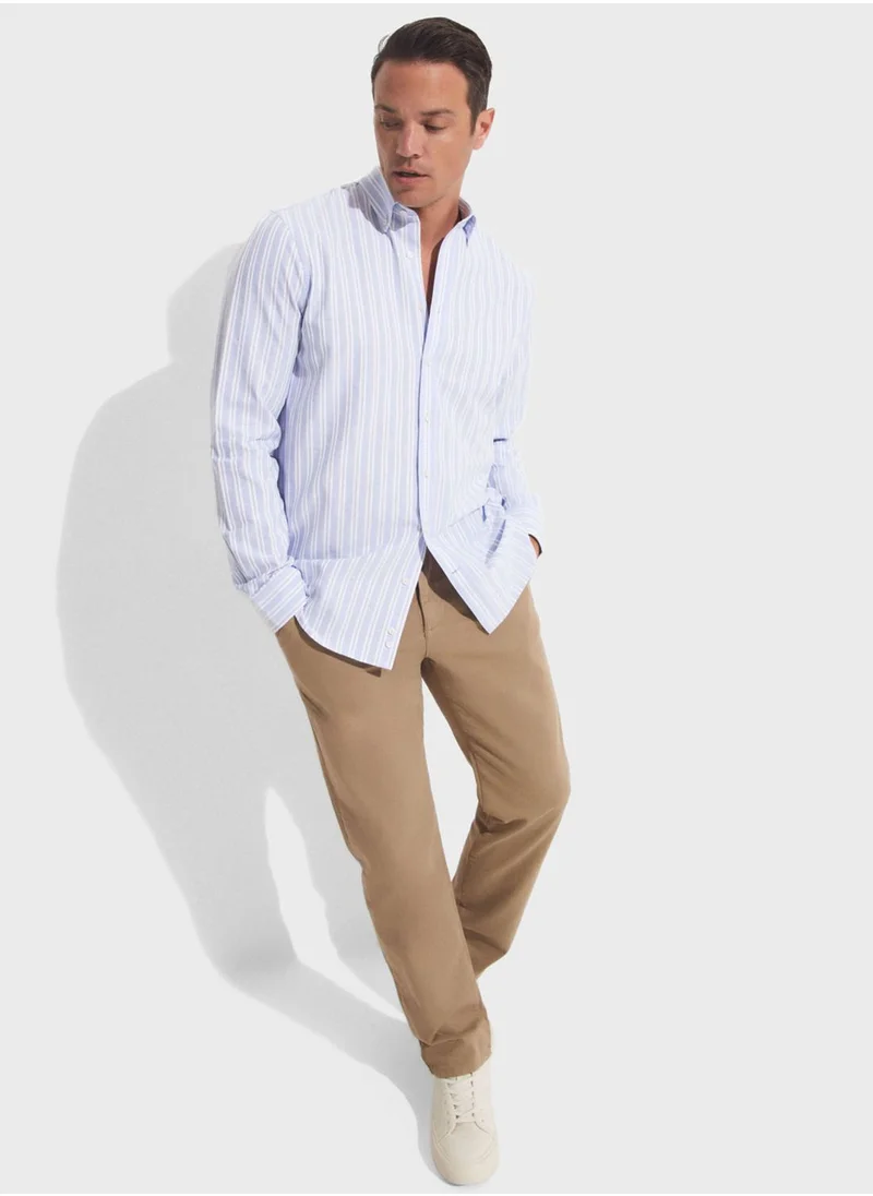 JUNE Striped Button Down Regular Fit Shirt Shirt