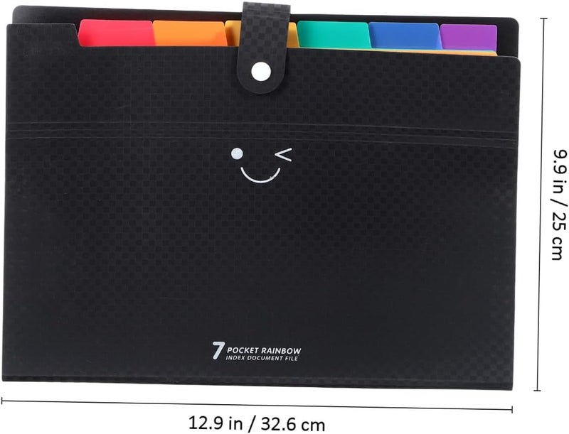 NUOBESTY 7grids Heavy Duty Folder Dividers Checkerboard Folder Expandable Office Supplies Receipt Organizer - Image 2