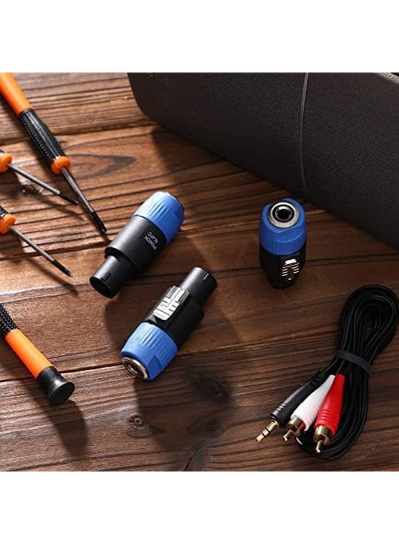 4 Pack NL4FC Speaker to 1/4 Adapter, Speaker Male to 1/4 inch TS Female Converter, 1/4 Inch Female to NL4FC Male Connectors, Work with 1/4 Port (Blue) - Image 5