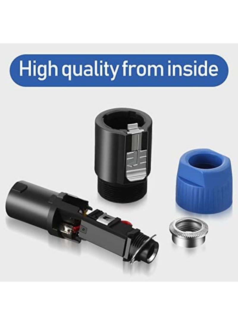4 Pack NL4FC Speaker to 1/4 Adapter, Speaker Male to 1/4 inch TS Female Converter, 1/4 Inch Female to NL4FC Male Connectors, Work with 1/4 Port (Blue) - Image 3