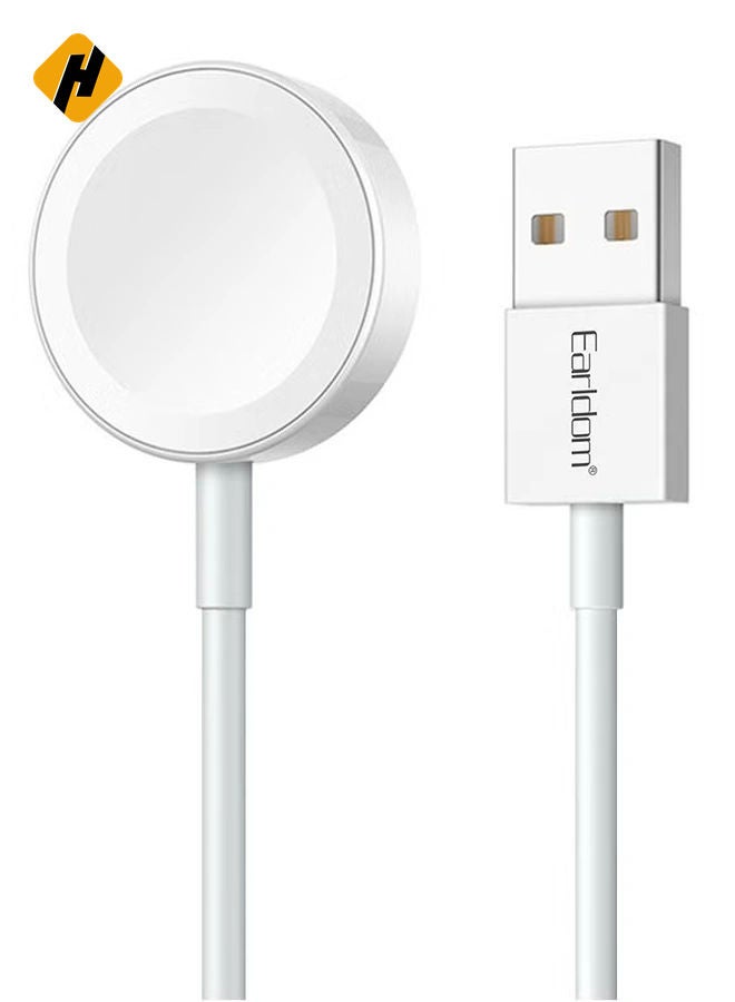 HuHa ET-WC21 Wireless Charging Cable for Apple Watch - 1.0m, 5V/0.35A, Sleek White Design - Image 1
