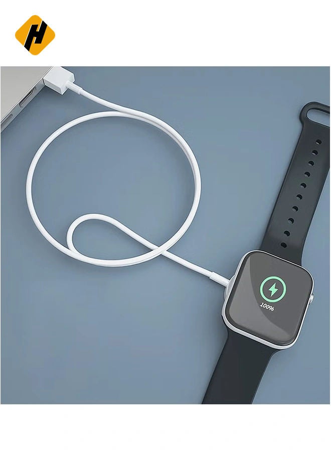 HuHa ET-WC21 Wireless Charging Cable for Apple Watch - 1.0m, 5V/0.35A, Sleek White Design - Image 4