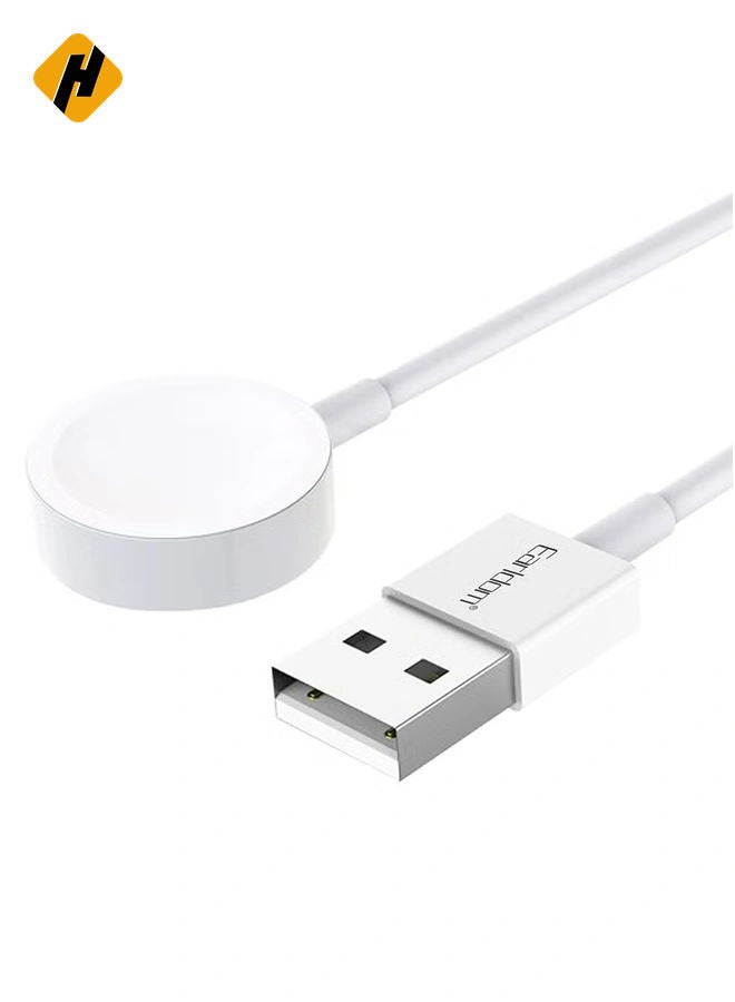 HuHa ET-WC21 Wireless Charging Cable for Apple Watch - 1.0m, 5V/0.35A, Sleek White Design - Image 2