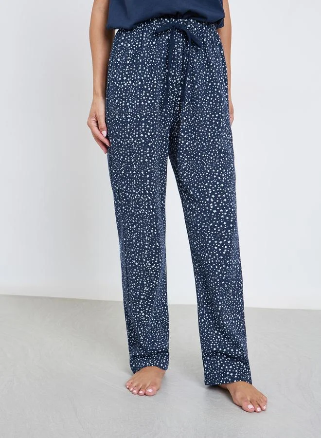 Styli Star Print Pocket T-Shirt and Pyjama Set